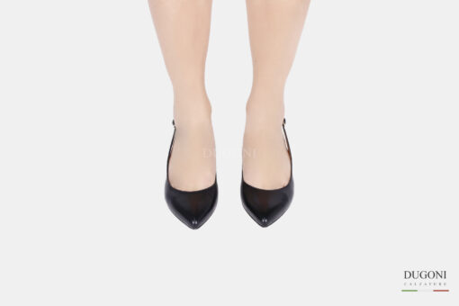Slingback pelle nero </br> D833 Outlet