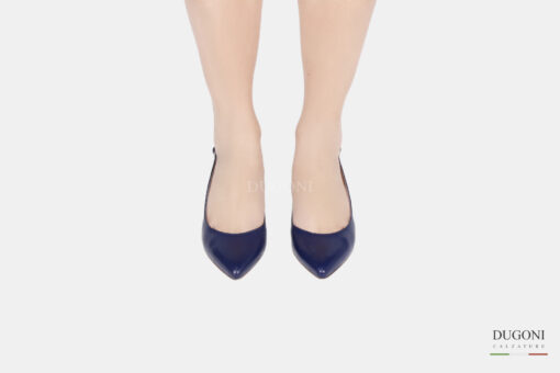 Slingback pelle blu </br> D834 Outlet