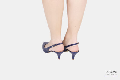 Slingback pelle blu </br> D834 Outlet