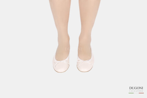 Ballerina tacco 20mm in pelle avorio </br> D1520 Ballerine