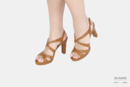 Sandalo pelle marrone chiaro </br> D1285 Sandali