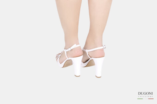Sandalo mignon in  pelle bianca </br> D1263 COLLEZIONE SPOSA