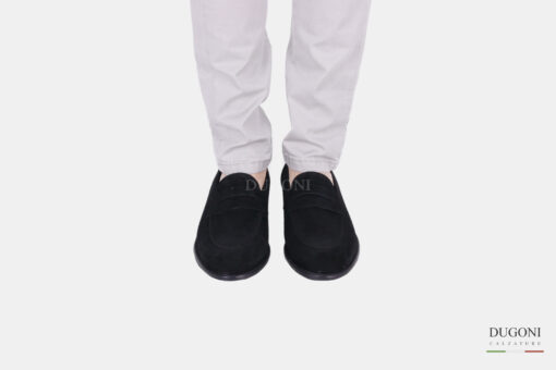Mocassino in camoscio nero  </br> U353 Calzature uomo