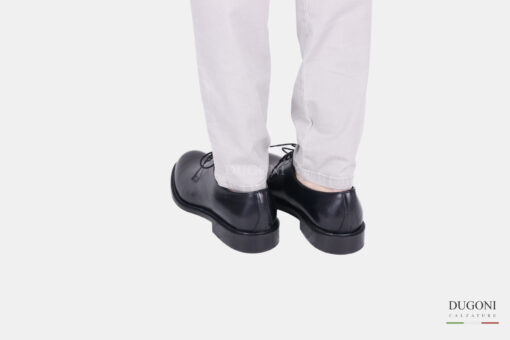 Derby tonda  nera liscia  </br> U357 Calzature uomo