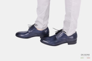 Derby blu liscia </br> <span>-lavorazione blake- </span> </br> BRECOS  </br> U356 Calzature uomo