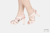Sandalo in pelle nude  </br> D1284 COLLEZIONE SPOSA