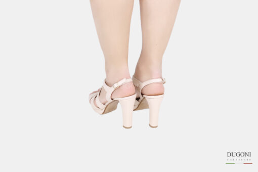 Sandalo in pelle beige chiaro   </br> D1284 COLLEZIONE SPOSA