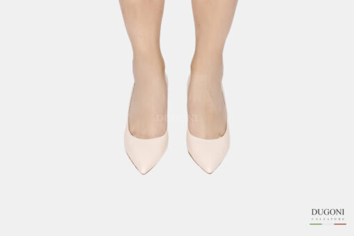 Décolleté sfilata in pelle avorio <br/> D1546 COLLEZIONE SPOSA