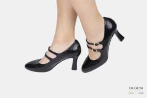 Mary Jane in in  naplak nera doppio cinturino </br> D1550 Mary Jane