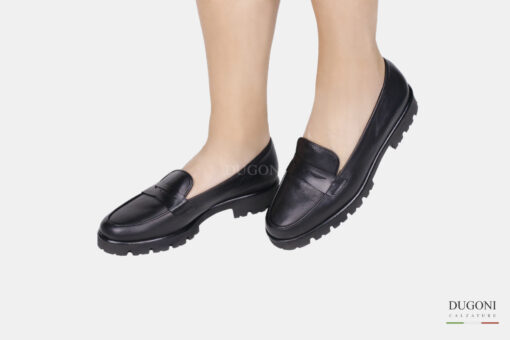 Mocassino light in pelle nero </br> D1554 Mocassini