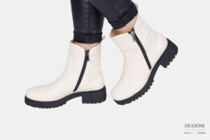 Stivaletto in pelle ghiaccio con cerniera </br> D1567 Scarpe donna