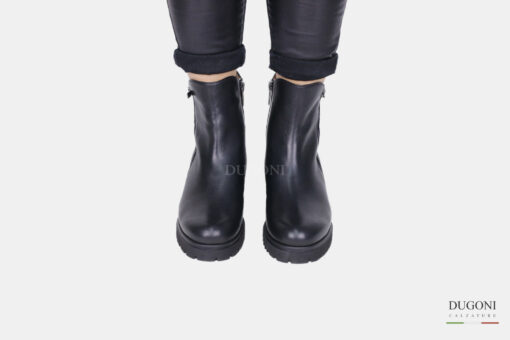 Stivaletto in pelle con doppia cerniera </br> D1694 Scarpe donna