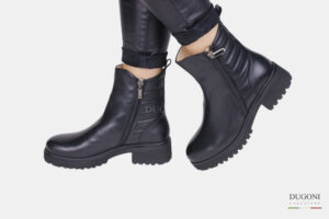 Stivaletto in pelle con doppia cerniera </br> D1694 Scarpe donna