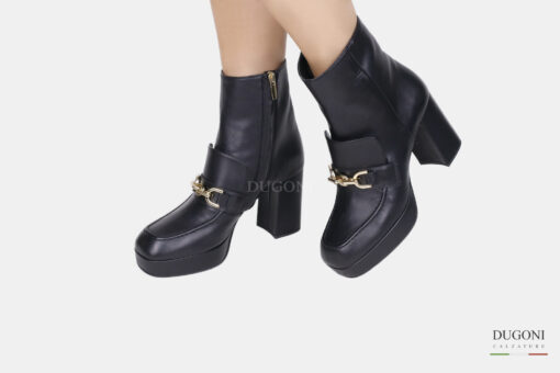 Tronchetto plateau con accessorio  </br> D1574 Scarpe donna