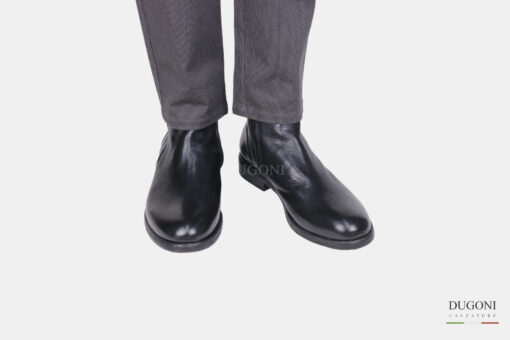 Stivaletto in pelle nero  <br> U360 Calzature uomo