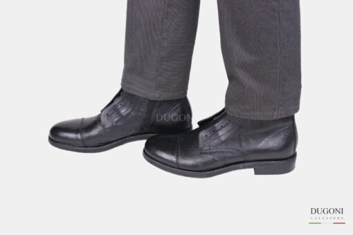 Anfibio nero senza lacci   <br> U364 Calzature uomo
