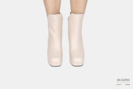 Stivaletto plateau pelle ghiaccio punta quadrata</br> D1578 Outlet
