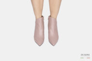 Tronchetto in pelle rosa cipria </br> D1581 Outlet