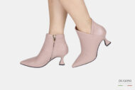 Tronchetto in pelle rosa cipria </br> D1581 Outlet