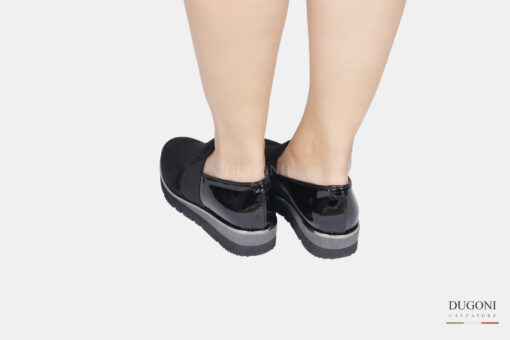 Mocassino camoscio nero con elastico </br> D1587 Mocassini