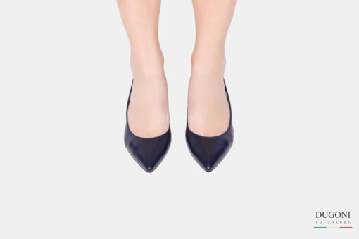 Slingback in nappa blu </br> D1621 Scarpe donna