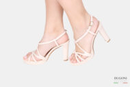 Sandalo mignon in pelle nude </br> D1634 COLLEZIONE SPOSA