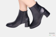 Tronchetto in  pelle gange nero </br> D1360 Scarpe donna