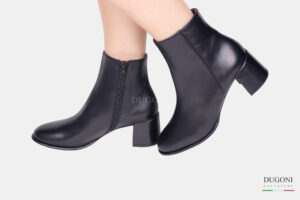 Tronchetto in  pelle gange nero </br> D1360 Scarpe donna