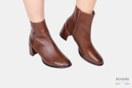 Tronchetto in  pelle gange marrone </br> D1664 Scarpe donna