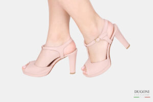 Mary Jane open toe in pelle cipria </br> D1633 COLLEZIONE SPOSA
