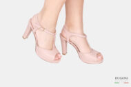 Mary Jane open toe in pelle cipria </br> D1633 COLLEZIONE SPOSA