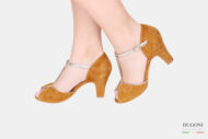 Sandalo in camoscio marrone chiaro </br> D1625 Mary Jane