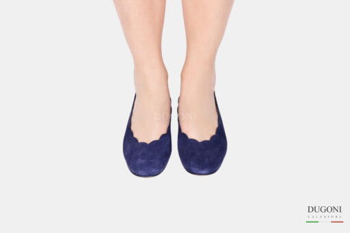 Décolleté in camoscio blu </br> D1652 Outlet