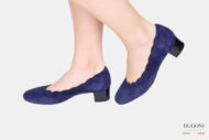 Décolleté in camoscio blu </br> D1652 Outlet