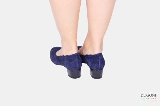 Décolleté in camoscio blu </br> D1652 Outlet