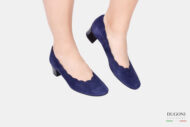 Décolleté in camoscio blu </br> D1652 Outlet