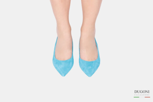 Slingback camoscio azzurro </br> D1615 Outlet