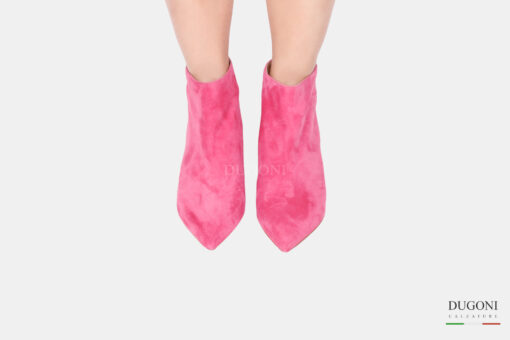 Tronchetto pink in camoscio  </br> D1611 Outlet