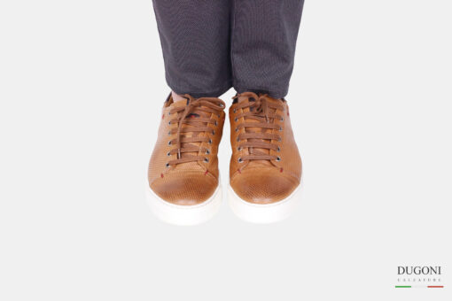 Sneakers in pelle marrone chiaro – BELLO’ </br> U386 Calzature uomo