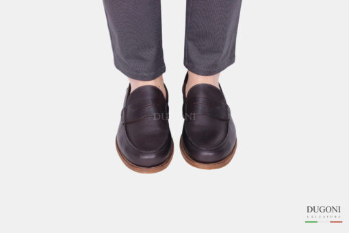 Mocassino marrone in pelle morbida </br> U385 Calzature uomo