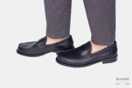 Mocassino nero  in pelle  morbida  </br> U384 Calzature uomo