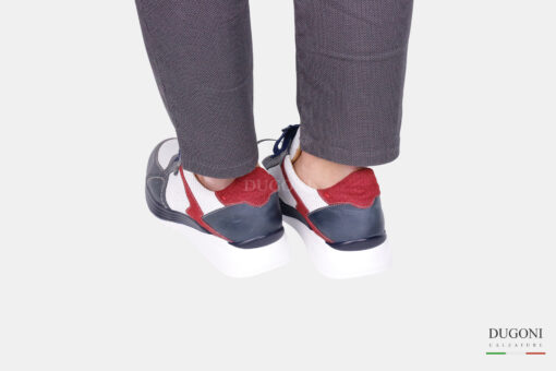Sneakers in pelle blu – BELLO’ </br> U383 Calzature uomo