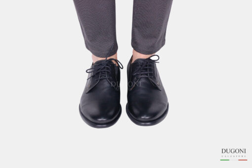 Derby in nappa guantino nera </br> U381 Calzature uomo