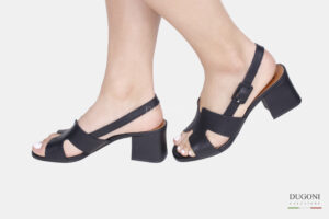 Sandalo in pelle nera Legazzelle <br> D1682 Outlet