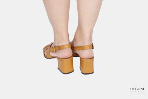 Sandalo in pelle marrone cuoio Legazzelle <br> D1681 Outlet