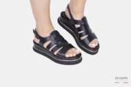 Sandalo a gabbia nero </br> D1686 Scarpe donna