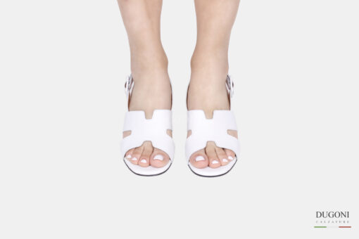 Sandalo in pelle bianca Legazzelle <br> D1683 Outlet