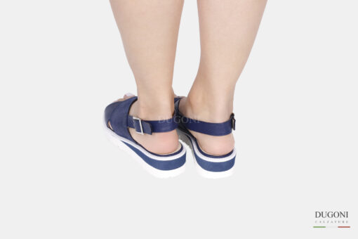 Sandalo incrociato bottalato blu </br> D1691 Outlet