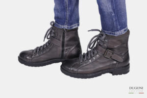 Pedula in pelle grigia_JP DAVID <br> U399 Calzature uomo