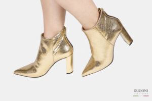 Stivaletto in pelle stampata oro </br> D1724 Outlet